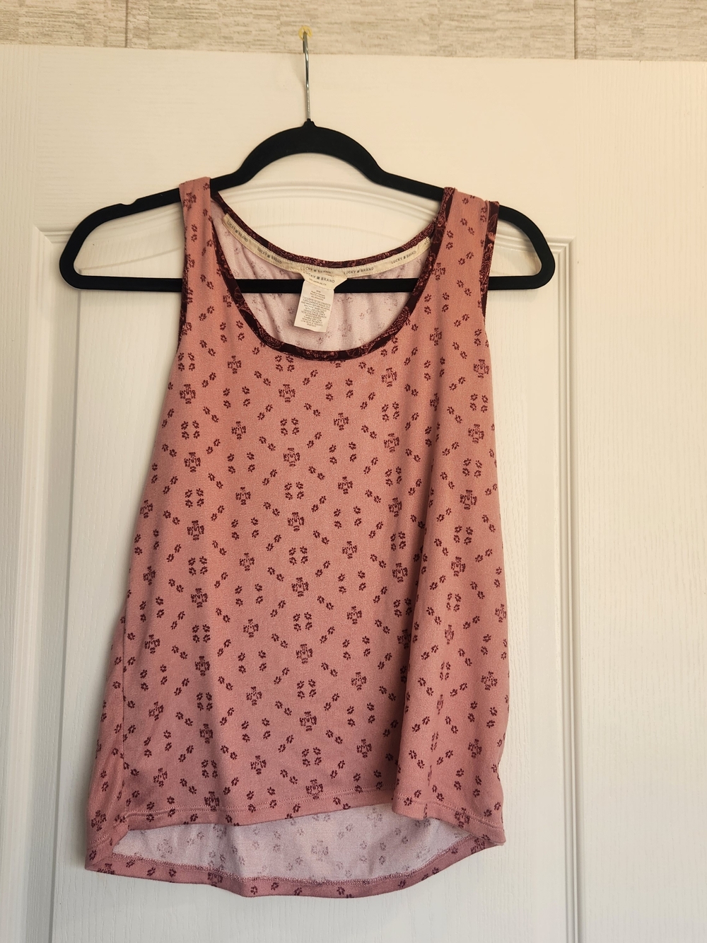 Lucky Brand Dusty Rose Floral Tank Top M Euc
